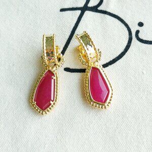 Alicia Bonnie Earrings - Sera - Red Agate Gold